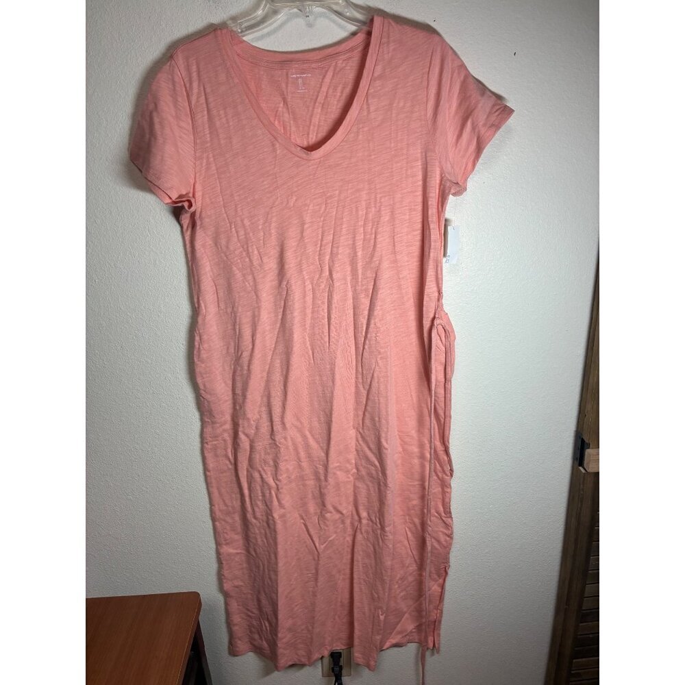 NWT Amazon Essentials Maxi T-Shirt Dress Casual Short Sleeve Pink Size Large